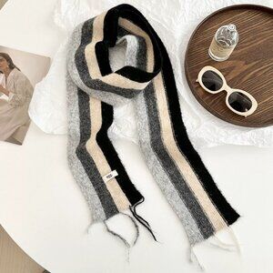 Striped Black and Gray Scarf